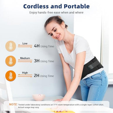 Comfytemp Cordless Heating Pad With Back Brace For Lower Back Fsa Eligible Hsa Portable Wireless Wearable Heated Rechargeable Lumbar Support Fathers Day Dad s 3 Heat 3 Timer 52""(No Massage)