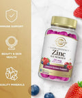 Solgar Zinc Gummies Adult Vitamin With 25Mg Ultra Potency Zinc Citrate For Immune Support - Mixed Fruit Flavor Vegan Kosher & Gluten Free Gummy Supplements For Women & Men 2G Sugar 60 Servings