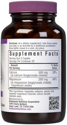 Bluebonnet Albion Chelated Calcium Magnesium Caplets 120 Count