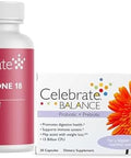 Celebrate Vitamins CelebrateONE 18 Multivitamin with Iron and Balance Probiotic + Prebiotic Capsules Bundle Bariatric Vitamins for PostGastric Bypass and Sleeve Gastrectomy Essential Digestive and Nu