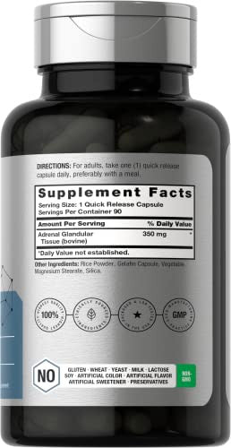 Horbaach Raw Adrenal Glandular 90 Capsules 350 Mg