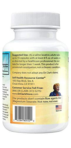 Dr. Clark Store Magnesium Sulfate (Epsom Salt) Capsules for Occasional Constipation Relief and Muscle Support, 1030 mg, 100 Pure Vegetarian Tapioca Capsules