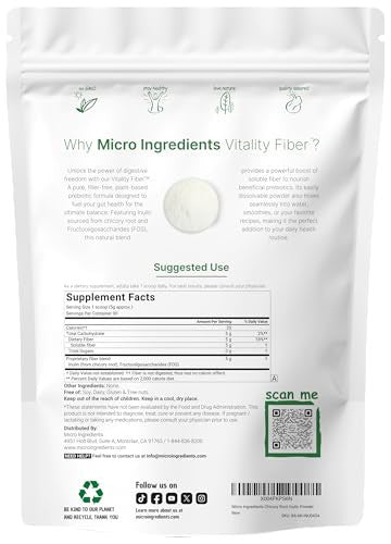 Micro Ingredients Vitality Prebiotic Fiber Powder 1Lb