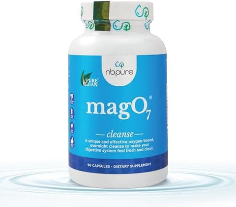 Nbpure Mago7 Natural Colon Cleanse & Detox Occasional Constipation Relief Stool Softening & Bloating Support For Men & Women Ozonated Magnesium Oxide 180 Capsules