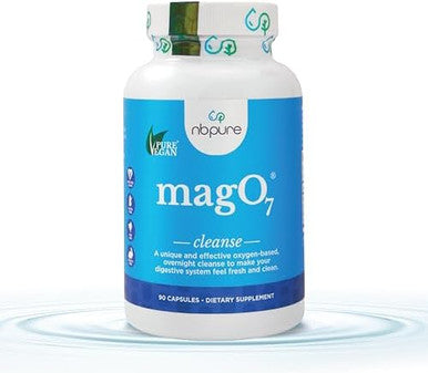 Nbpure Mago7 - Natural Colon Cleanse & Detox Occasional Constipation Relief, Stool Softening, & Bloating Support For Men & Women Ozonated Magnesium Oxide, 90 Capsules