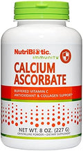 Nutribiotic - Calcium Ascorbate Vitamin C Powder 8 Oz Essential Antioxidant & Collagen Supplement Buffered With Calcium Non Acidic & Easier On Digestion Than Ascorbic Acid Gluten & Gmo