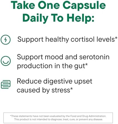 Dailynouri Daily Nouri Stress Support Probiotic For Women & Men Supports Cortisol Management Stress Relief Mood Digestion & Gut Health 3 Clinically Studied Strains + Vegan Omega Oil 30Day Supply
