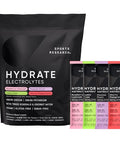 Sports Research Hydrate Electrolytes Combo Pack - Sugar-Free & Naturally Flavored With Vitamins Minerals And Coconut Water - Supports Hydration - 32 Packets - Cherry Pomegranate Dominant Flavor