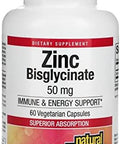 Natural Factors Zinc Bisglycinate, 50 Mg, 60 Vegetarian Capsules