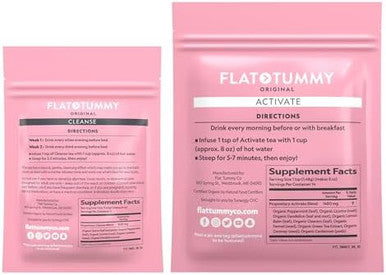 Flat Tummy Detox Tea (2 Week Program) " 2Step Detox Tea To Boost Energy & Reduce Bloating All Natural Detox Cleanse W/ Green Tea Lemon Balm Dandelion Fennel & More Digestion Support