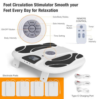 Osito Electric Ems Foot Massager For Neuropathy Rechargeable Nmes Foot Stimulator With Tens Unit For Plantar Fasciitis Circulation Pain Relief Hsa Fsa Eligible s For Women Men Mom Home Office Use
