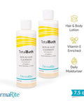 Dermarite Totalbath Skin & Hair Cleanser Enriched With Vitamin E Moisturizing Lotion - Shampoo And Full Body Wash - 7.5 Oz. 48 Count