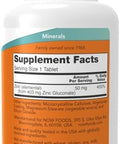 Now Foods Zinc (From 405Mg Of Zinc Gluconate), White, Unflavored, Tablet, 250 Count