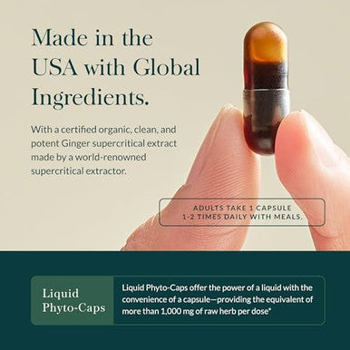 Gaia Herbs Ginger Supreme Supports Healthy Digestion And Relieves Occasional Nausea With Organic Ginger Root And Turmeric Root 60 Vegan Liquid Phytocapsules (60Day Supply)