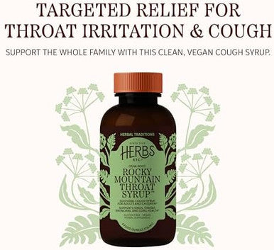Herbs Etc. Rocky Mountain Throat Syrup Cough Syrup for Soothing Throat Care