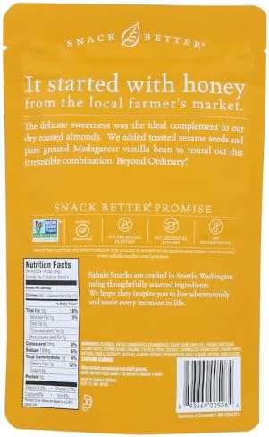 Sahale Snacks Honey Almond Glaze Mix, 4 Ounce (Pack of 6)