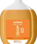 Method Gel Dish Soap Refill Clementine Recylable Bottle Biodegradable formula 54 Fl Oz (Pack of 2)