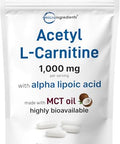 Micro Ingredients Acetyl L-Carnitine (Alcar) 1000 Mg Per Serving 240 Softgels 2-In-1 Formula With Alpha Lipoic Acid Made With Mct Oil Non-Gmo Gluten Free