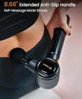 Napre Massage Gun With Extension Handle And 3 Adjustable AnglesDeep Tissue Back Massage For Neck/Shoulders/Waist/Legs/Body Pain ReliefHandheld Percussion Muscle Massager With Portable CaseBlack