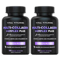 Vital Vitamins Multi Collagen Plus 2 Pack with Biotin Hyaluronic Acid Vitamin C Type I II III V X for Women and Men Hair Skin Nails Beauty Complex 300 Capsules