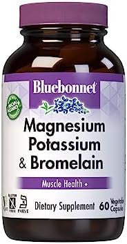 Bluebonnet Magnesium Potassium Plus Bromelain Vegetarian Capsules 60 Count