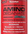 Musclemeds Amino Decanate Intra Post Workout Drink Full Spectrum Amino Acid Complex Leucine Muscle Recovery Fruit Punch 30 Servings