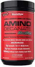 Musclemeds Amino Decanate Intra Post Workout Drink Full Spectrum Amino Acid Complex Leucine Muscle Recovery Fruit Punch 30 Servings