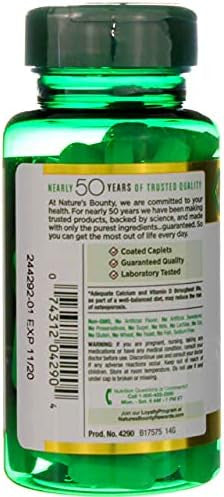 Nature'S Bounty Calcium-Magnesium-Zinc Caplets, 200 Caplets (2 X 100 Count Bottles)