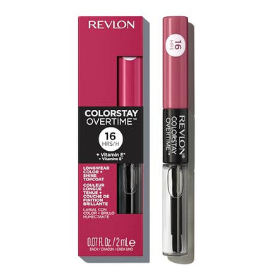 Revlon Liquid Lipstick With Clear Lip Gloss Colorstay Overtime Lipcolor Dual Ended With Vitamin E 220 Unlimited Mulberry 0.07 Fl Oz