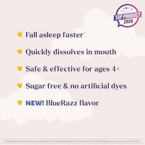 Natrol Kids Fast Dissolve Melatonin 1 Mg Dietary Supplement For Restful Sleep Sleep Tablets For Kids 60 Sugar-Free Blue-Razz-Flavored Melatonin Tablets 60 Day Supply