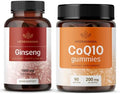 Herbamama Korean Red Ginseng And Coq10 Kit - Bundle Of Panax Ginseng Gummies & Coenzyme Q10 Gummies - Vegan Non-Gmo Gelatin- - 2 Pack