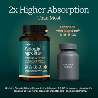 Etta Vita Organic Fadogia Agrestis For Natural Test Support (2X More Pure 60Ct 600Mg