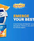 EmergenC Immune+ 1000 Mg Vitamin C + Vitamin D and Zinc (Super Orange 60 Ct/Raspberry 30Ct) 90 Packets