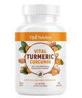 Vital Turmeric Curcumin Supplement 1310 Mg Blend With 95% Curcuminoids & Curcumin With Black Pepper Joint Brain Immune & Anti-Aging Support Non-Gmo Gluten-Free 30 Day Supply
