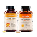 NatureWise Vitamin D3 5000IU (125mg) 360 Count + Vitamin C 1000mg Capsules 120 Count Bundle for Daily Immune and Heart Health Gluten Free NonGMO Halal Gelatin