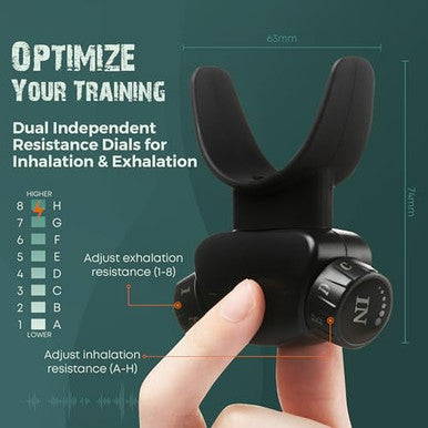 Bodyssey Breathing Trainer | Premium Silicone Trainer | Boost Breathing Patterns | Adjustable Resistance Levels | Compact Portable And Easy To Maintain (Black)