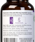 Bluebonnet Nutrition Folic Acid 400 Mcg, Prenatal & Postnatal Health, Non-Gmo, Vegan, Kosher Certified, Gluten-Free, Soy-Free, Dairy-Free, 90 Vegetable Capsules, 90 Servings