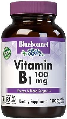 Bluebonnet Vitamin B1 100 Mg Vegetable Capsules 100 Count