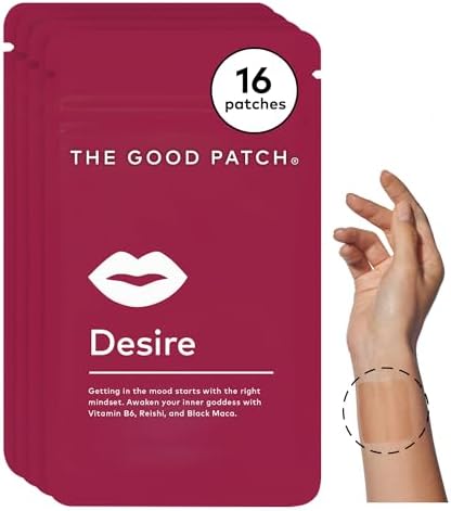 The Good Patch Desire Sexual Wellness Patches Get In The Mood Natural With Vitamin B6 Reishi Black Maca Plant Powered Wearable Wellness Botanical And Vitamin (8 Total Patches)