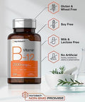 Horbaach B12 Vitamin 2000 mcg 200 Tablets Vegetarian Supplement NonGMO and Gluten Free