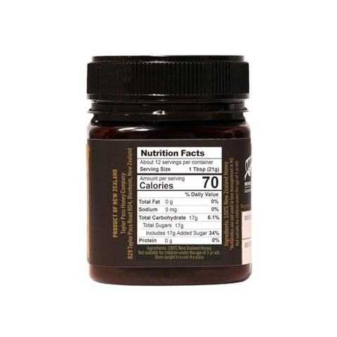 Taylor Pass Honey Co Manuka Honey UMF 15+ MGO 514+ | Monofloral New Zealand Honey | Premium, Sustainable, Non-GMO, Halal, UMF Certified | BPA-Free Jar | 8.83 oz