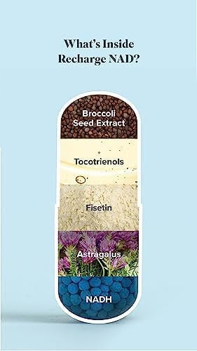 Isagenix Recharge NAD - Cellular Detox Comprehensive Healthy Aging and Energy Support - 1 Bottle - 60 ct Targeted Release Capsules