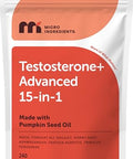 Micro Ingredients Testosterone Advanced For Men & Women 240 Softgels 15-In-1 Complex With Tongkat Ali Horny Goat Weed Shilajit Maca & Saw Palmetto Non-Gmo