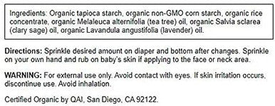Swanson Organic Baby Powder Talc- Lavender Scent 2.5 Ounce (71 g) Pwdr (2 Pack)