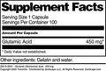 Terravita Glutamic (Glutamine) Acid - 450 Mg (100 Capsules, Zin: 513331)