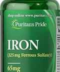 Puritan'S Pride Iron Ferrous Sulfate 65 Mg Tablets 100 Count