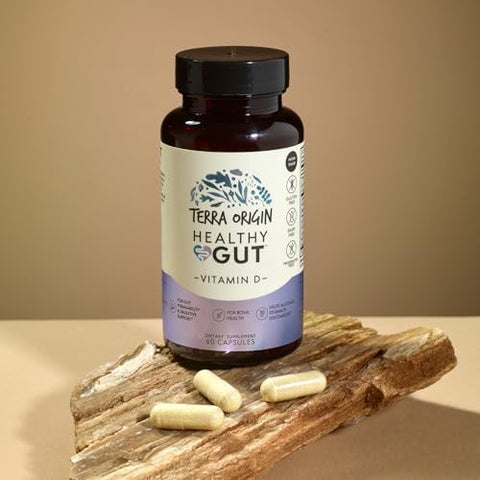 Terra Origin Healthy Gut With Vitamin D 5000 Iu 60 Capsules Gut Health Supplements For Men And Women Supports Digestion And Gas