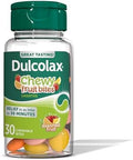 Dulcolax Saline Laxative Chewy Fruit Bites Fast Acting Laxative & Gentle Constipation Relief Assorted Fruit Flavor Magnesium Hydroxide 600 Mg 30 Count