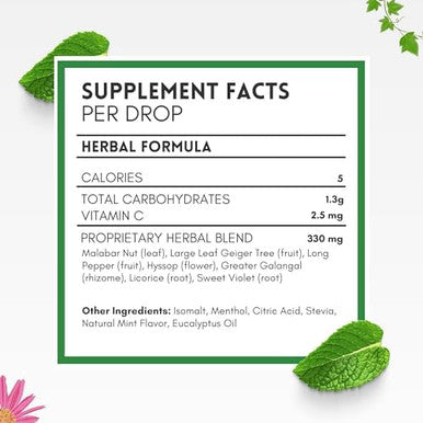 Herbion Naturals Cough Drops With Mint Flavor Sugar With Stevia Dietary Supplement Soothes Cough For Adults And Children 6 Years+ 18 Drops