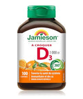 Jamieson Natural Tangy Orange Chewable Vitamin D 1000Iu 100 Tablets